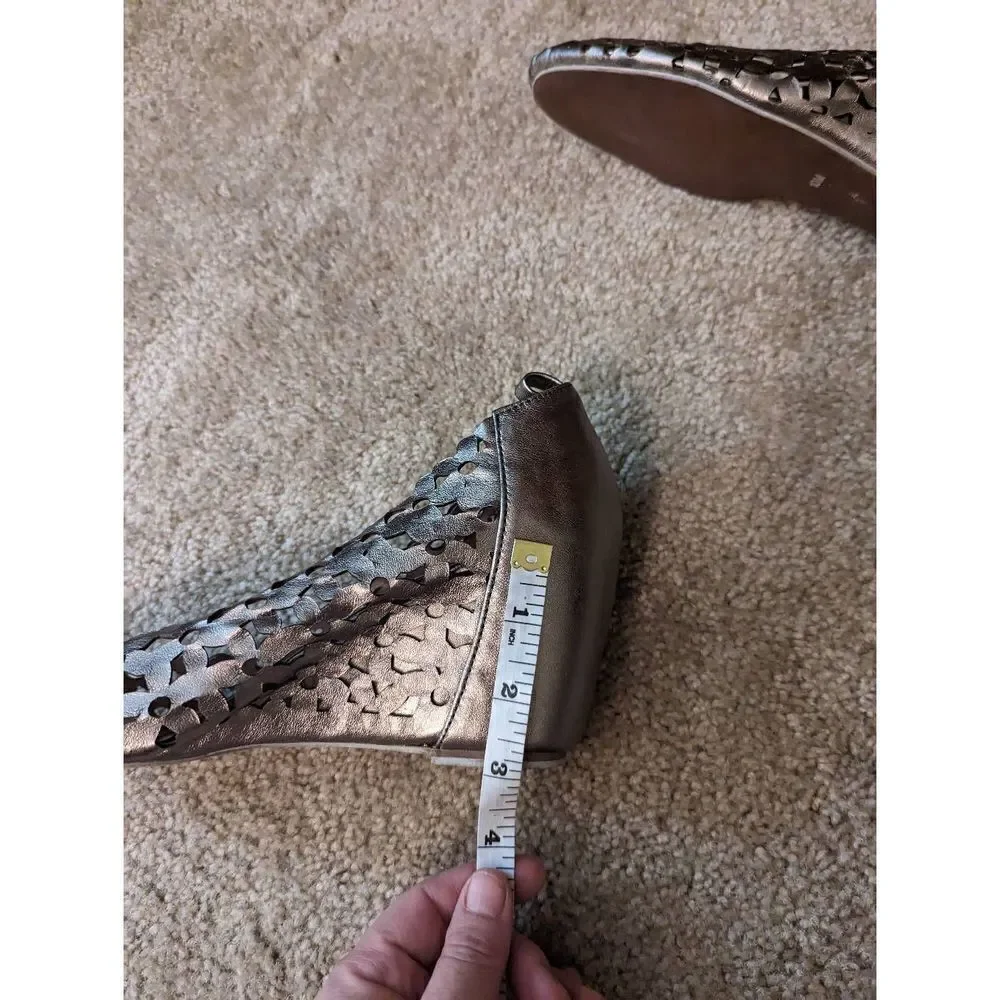 Jeffrey Campbell silver lazercut leather platform heels nwob sz 10m
